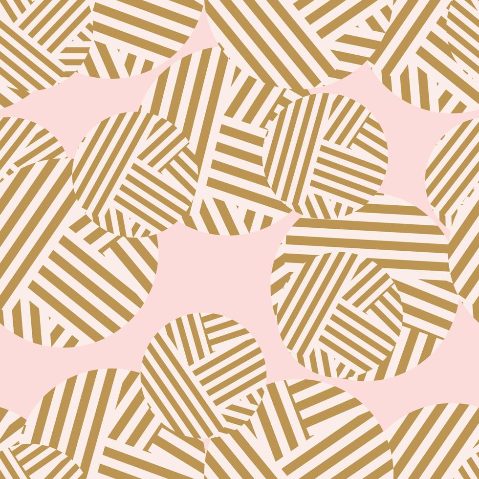 Abstract messy linear dot, circles, geometrical seamless pattern. Striped background. vector