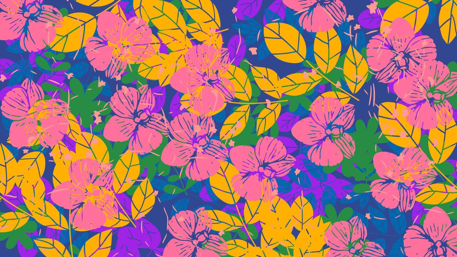 Fantasy ditsy floral doodle shapes background. Messy abstract card, layout. Creative cute landing page or business background. Advertisement cover, wedding card. vector
