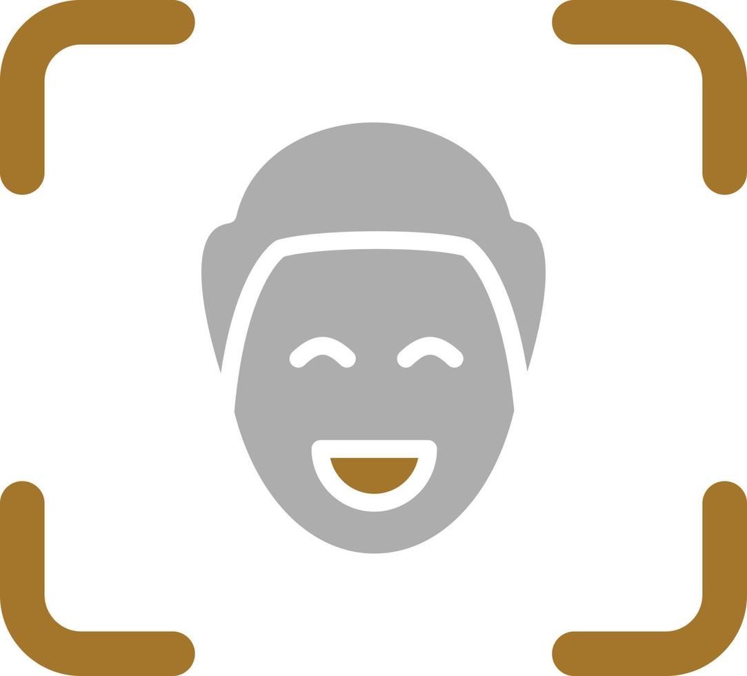Facial Recognition Icon Style vector