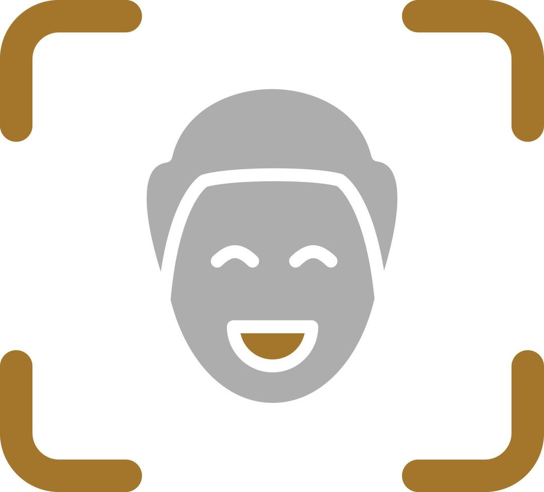 estilo de icono de reconocimiento facial vector