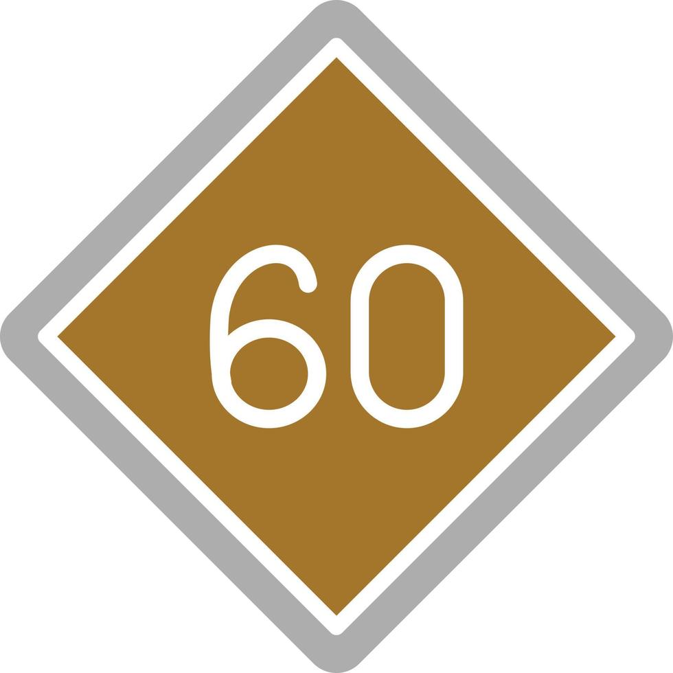 60 Speed Limit Icon Style vector