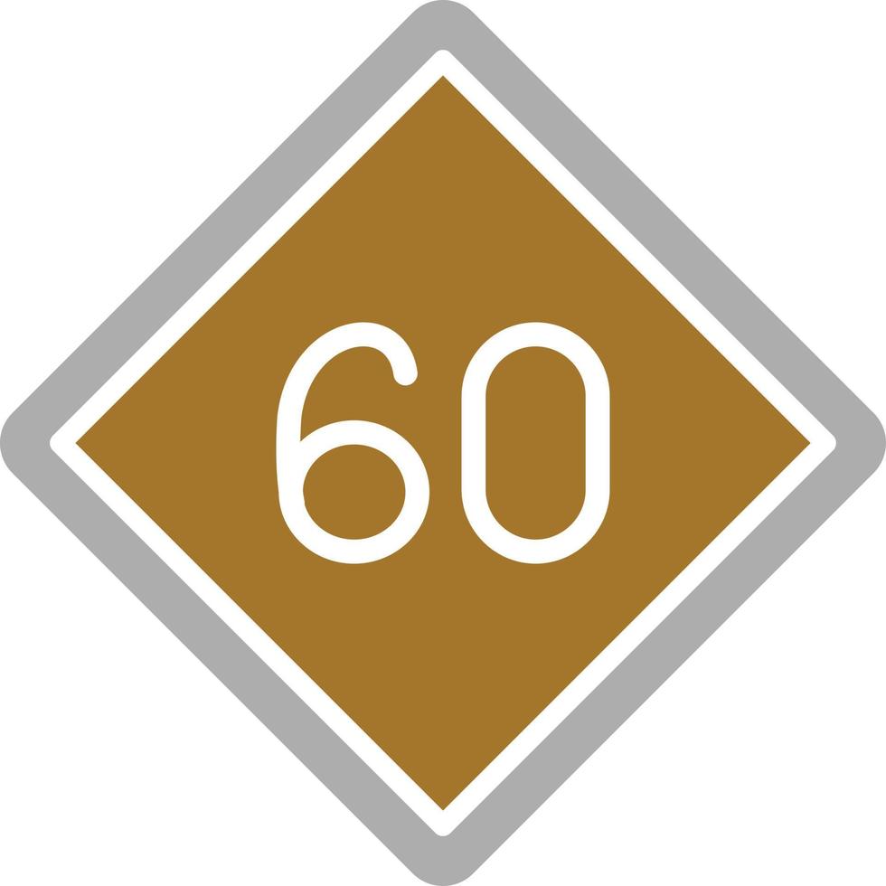 estilo de icono de límite de velocidad 60 vector