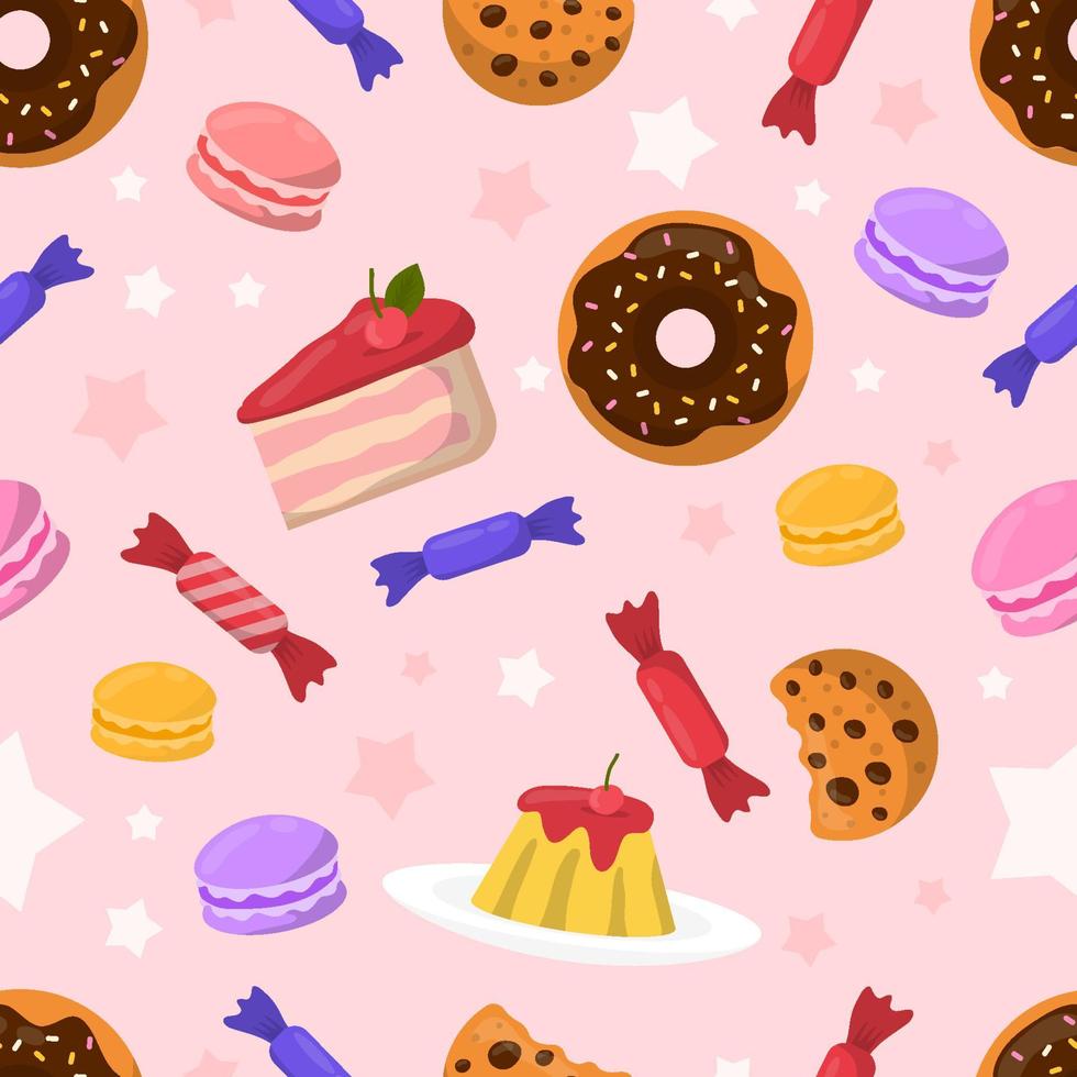 Colorful Dessert Seamless Pattern vector