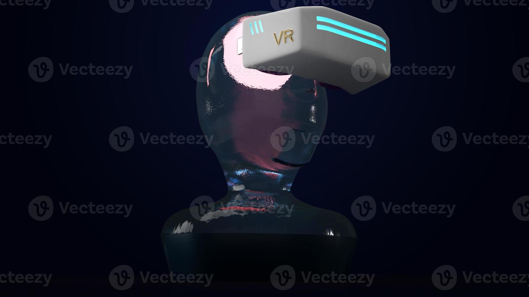 Virtual reality   headset  it equipment 3d rendering for technology content. photo