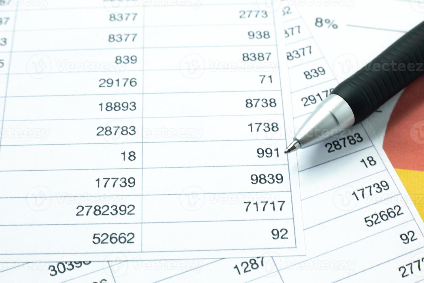 The pen on work table for  business content. photo