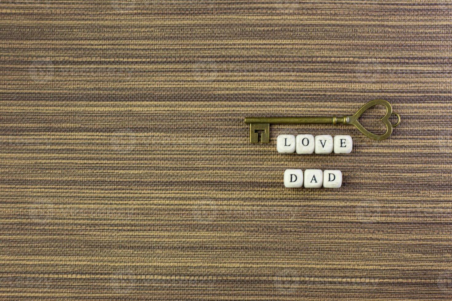 wooden text  for father day content close up image. photo