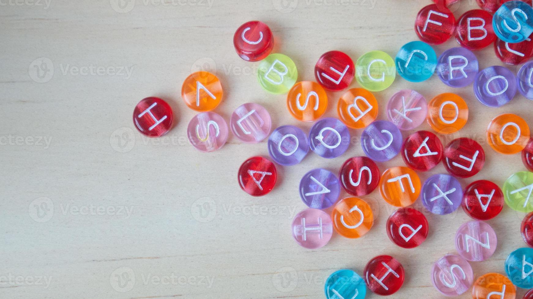 The alphabet bead multi color for background content photo