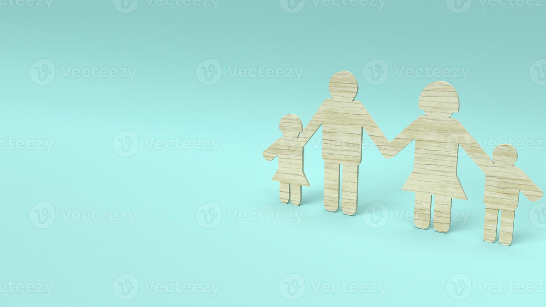 family group wood die cut for home concept. photo