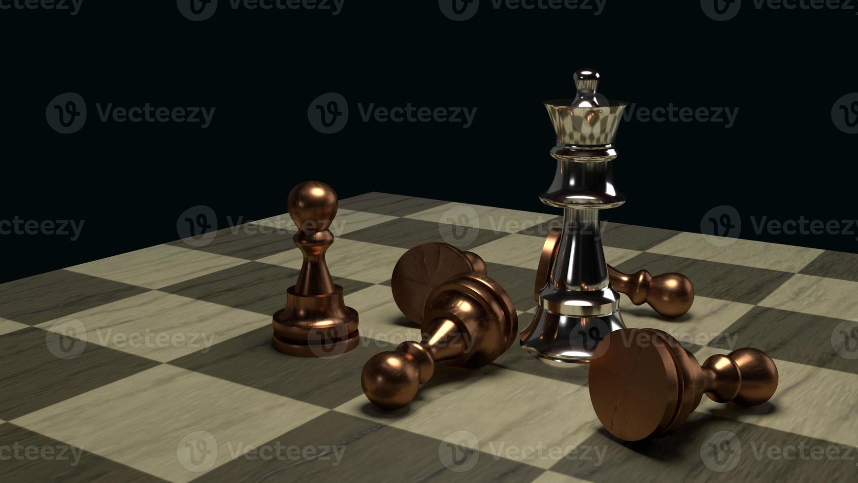 chess game 3d rendering abstract idea for business content. photo