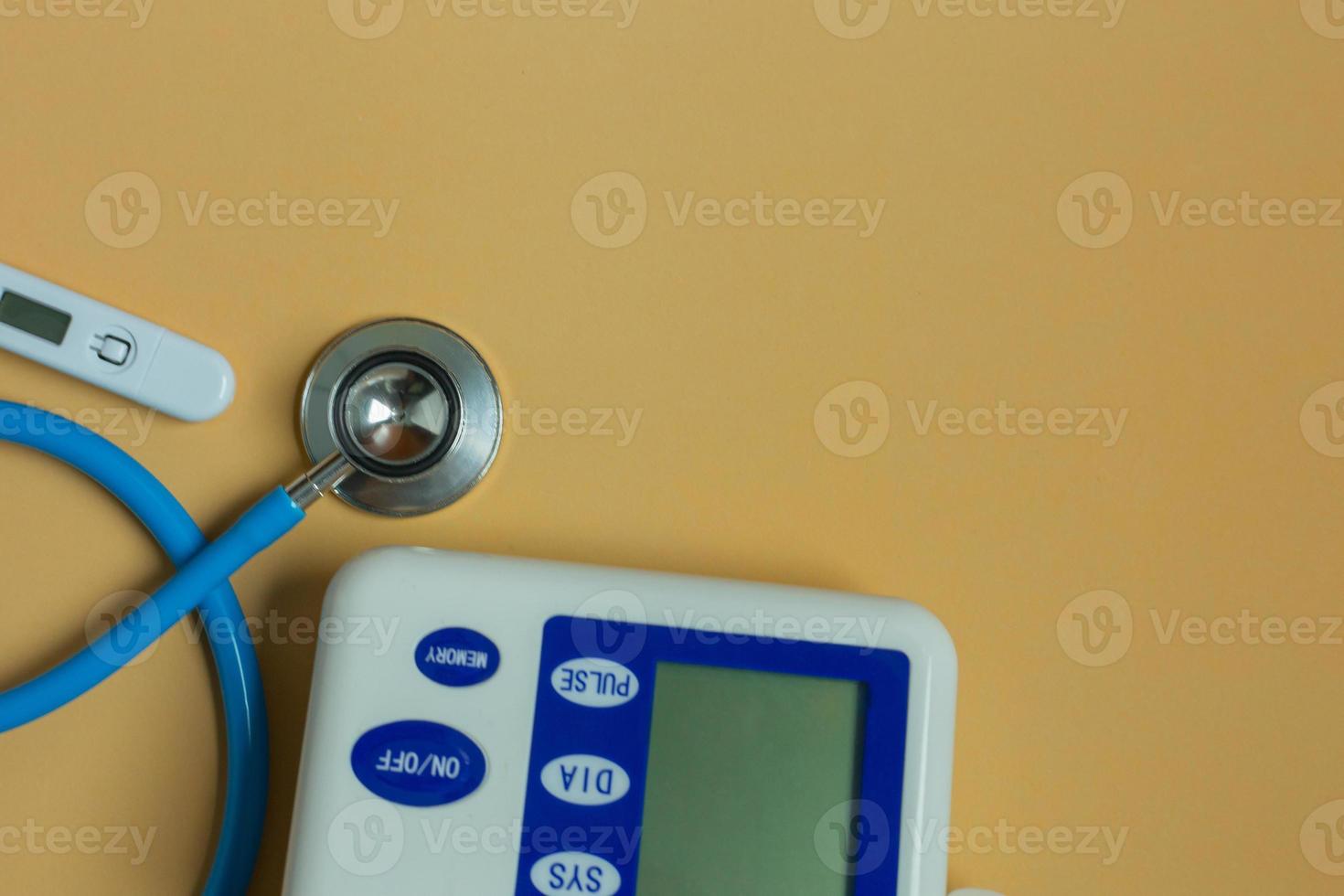 Flat Lay medical tools top view space idea photo