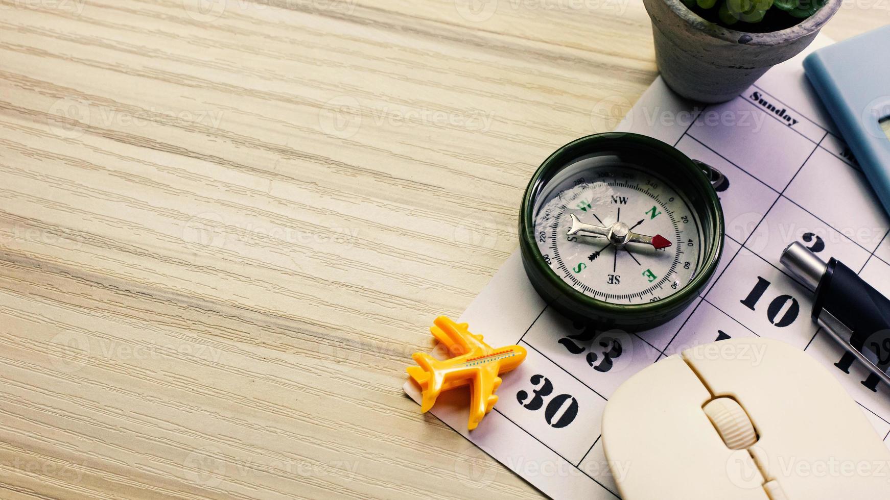 white  office  table for travel content. photo
