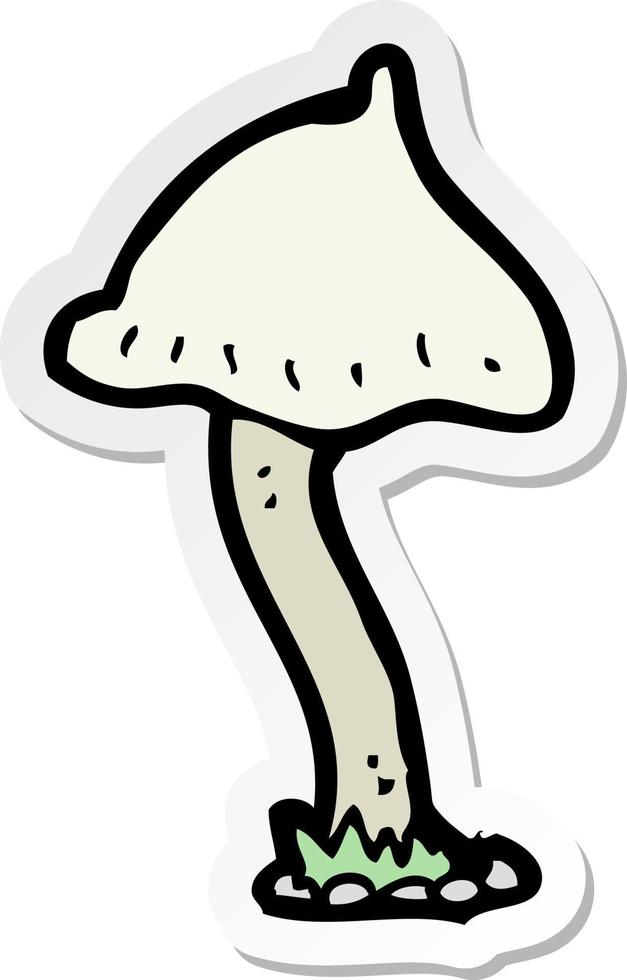 sticker of a cartoon mushroom vector