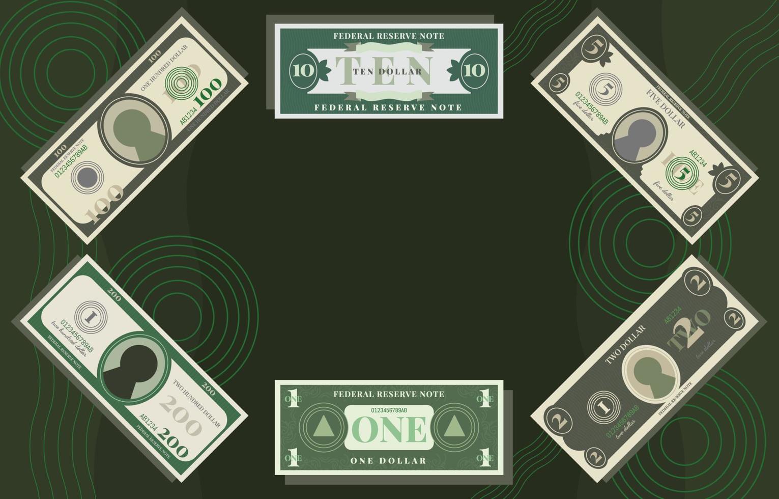 The Green Real Paper Money Background vector