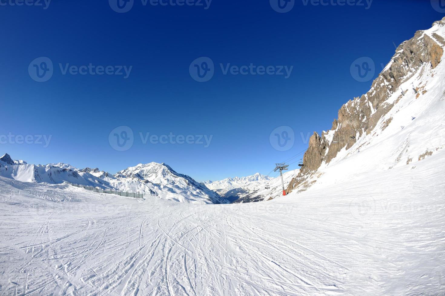 High mountains under snow in the winter photo