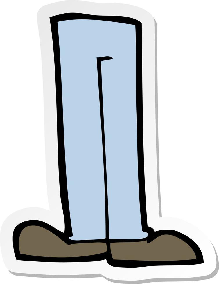 sticker of a cartoon legs vector
