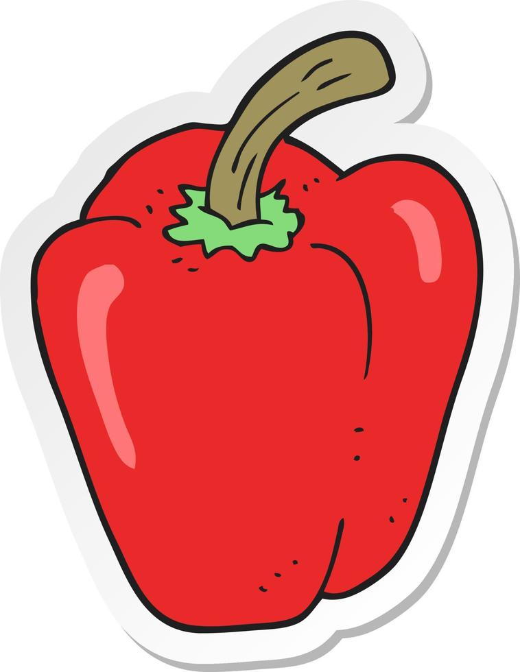 sticker of a cartoon pepper vector