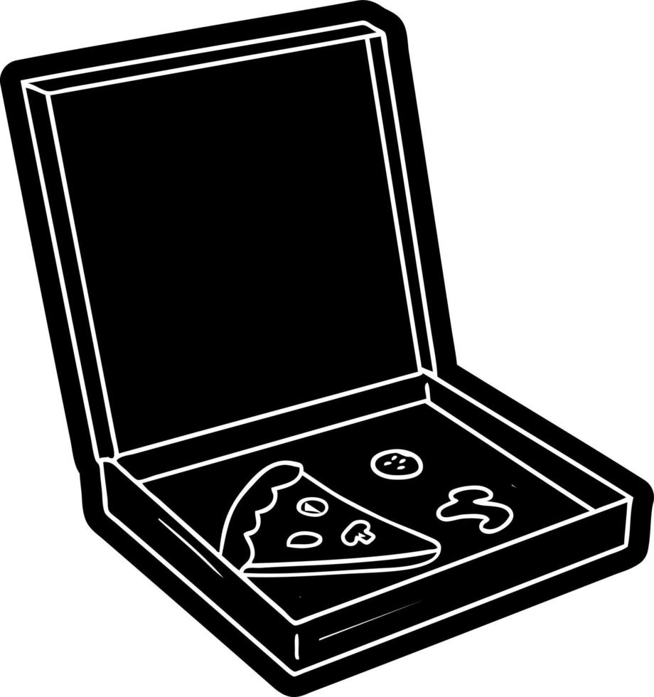 cartoon icon drawing of a slice of pizza vector