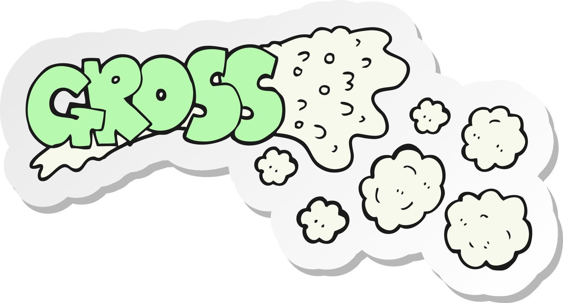 sticker of a gross cartoon vector