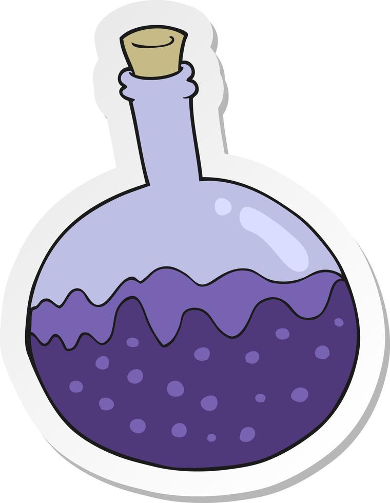 sticker of a cartoon chemicals vector