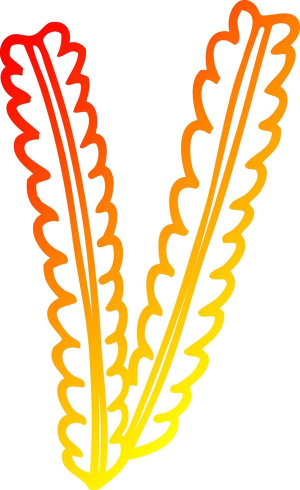 warm gradient line drawing cartoon strands of wheat vector