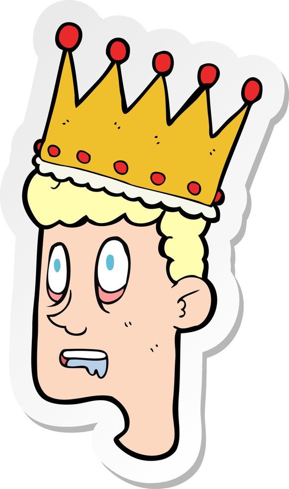 sticker of a cartoon idiot prince vector