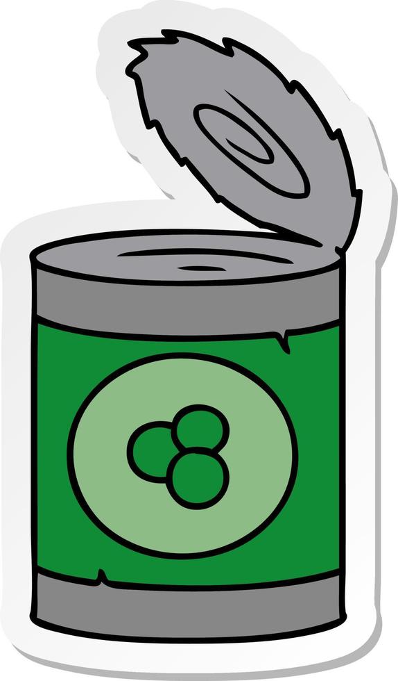 sticker cartoon doodle of a can of peaches vector