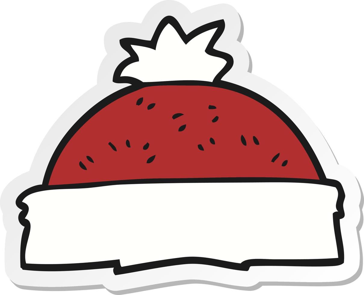 sticker of a cartoon winter hat vector