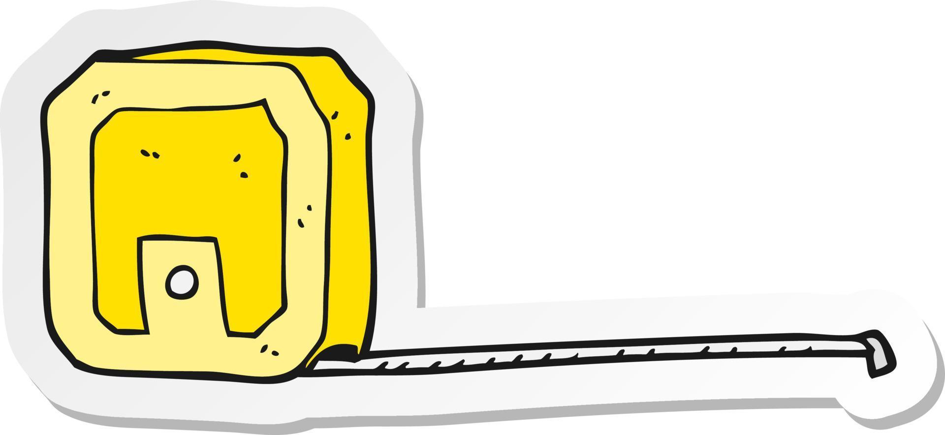 sticker of a cartoon measuring tape vector
