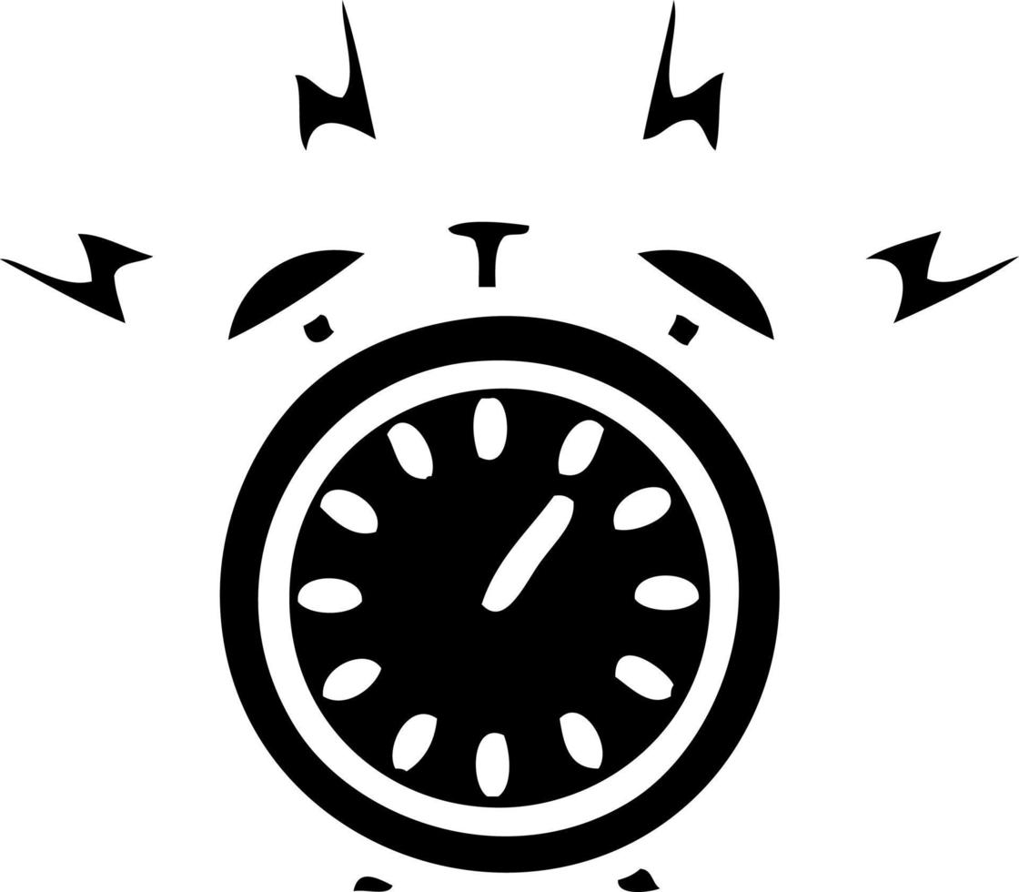 flat symbol ringing alarm clock vector