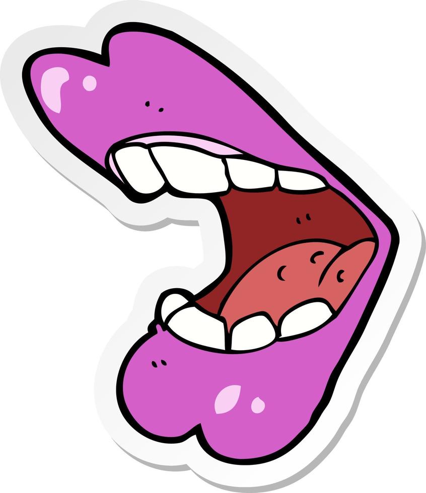 sticker of a cartoon halloween mouth vector