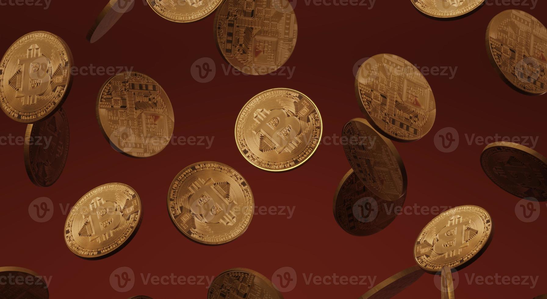 The cryptocurrency bitcoin 3d rendering for business content. photo