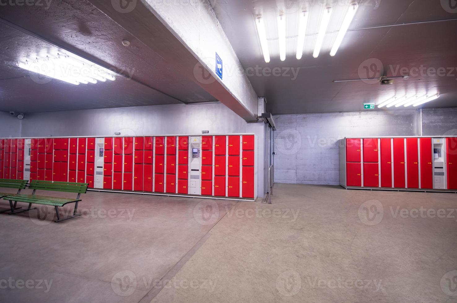 red safety lockers photo
