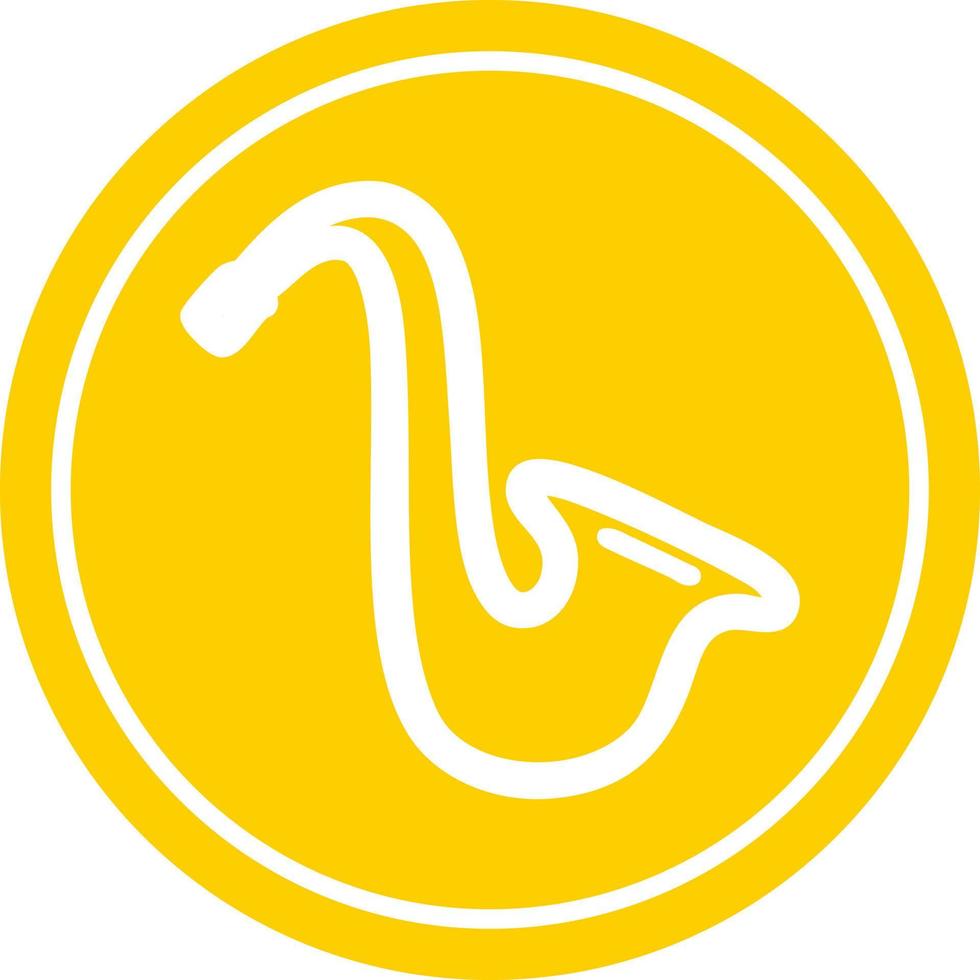 musical instrument saxophone circular icon vector