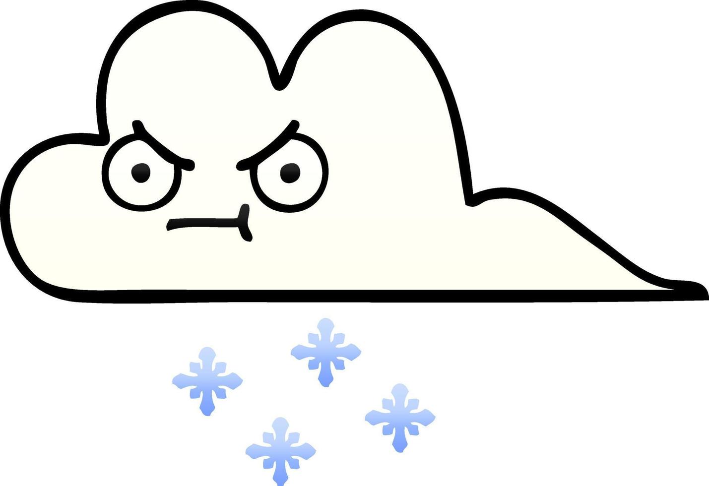 nube de nieve de dibujos animados sombreado degradado vector