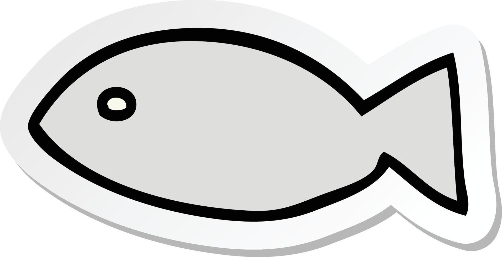 sticker of a cartoon fish symbol vector