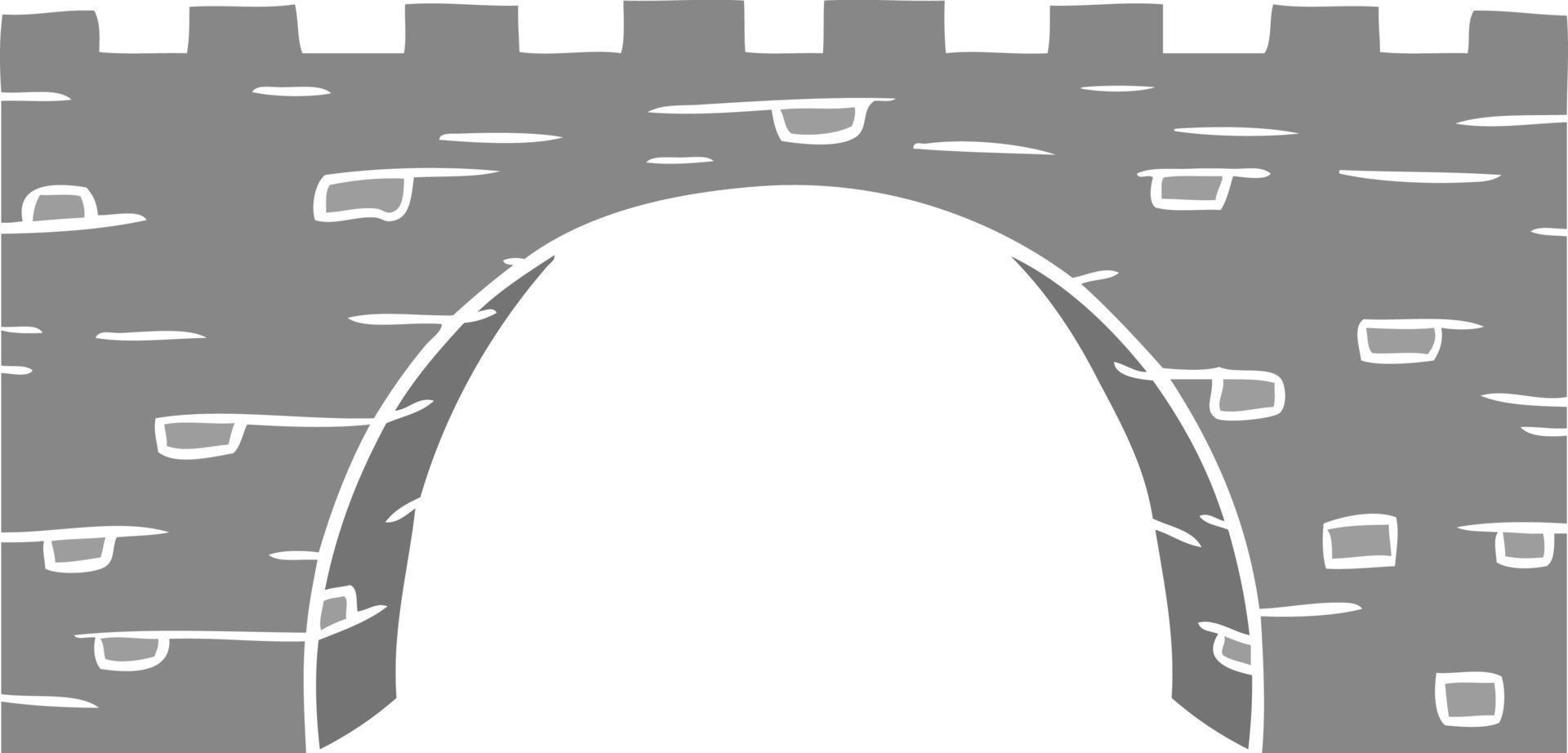 cartoon doodle of a stone bridge vector