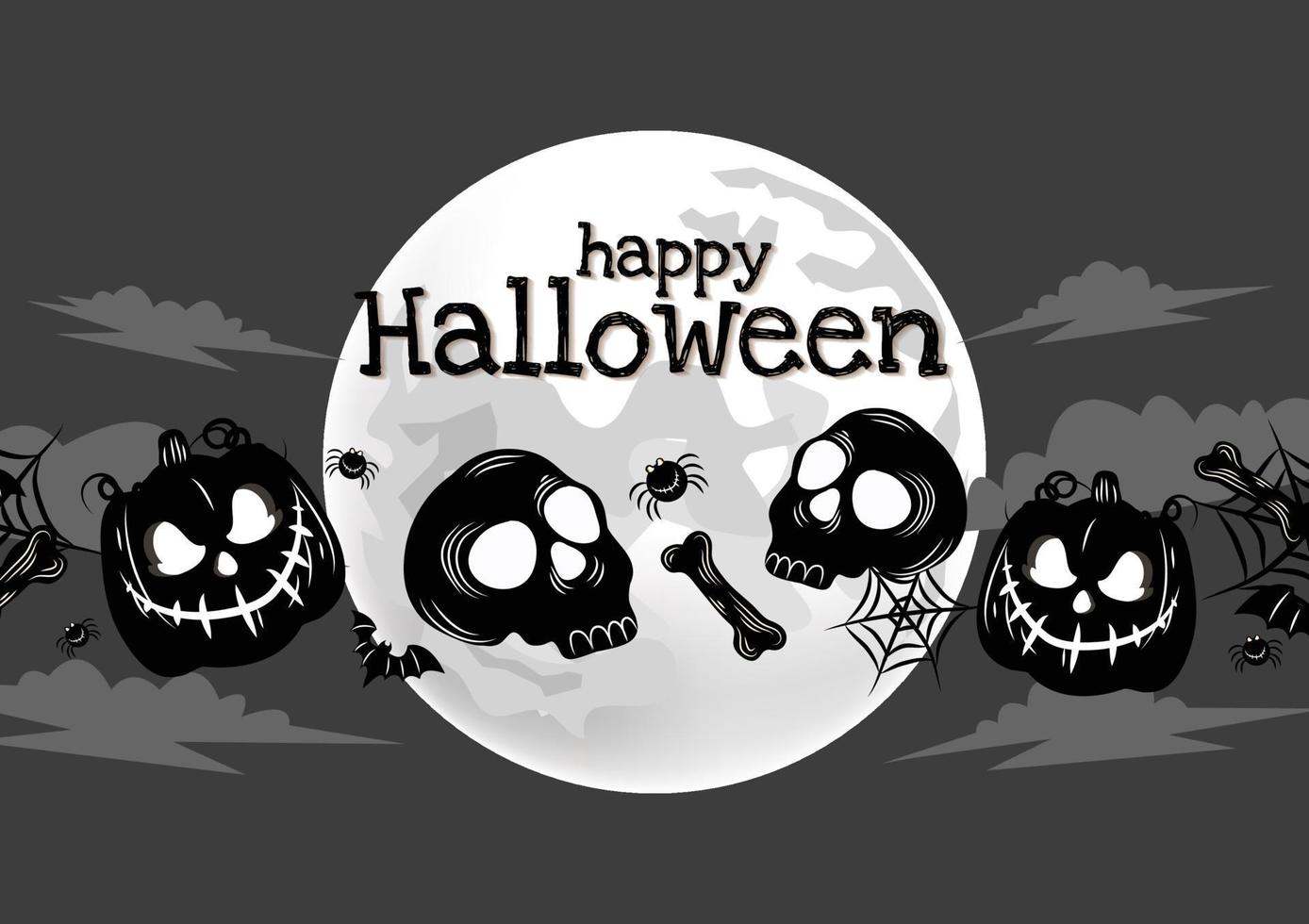mad pumpkin halloween banner vector