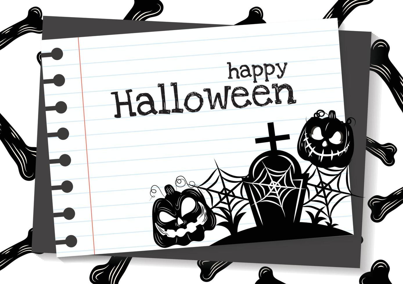 banner de halloween para diseño de contenido de halloween fondo blanco vector