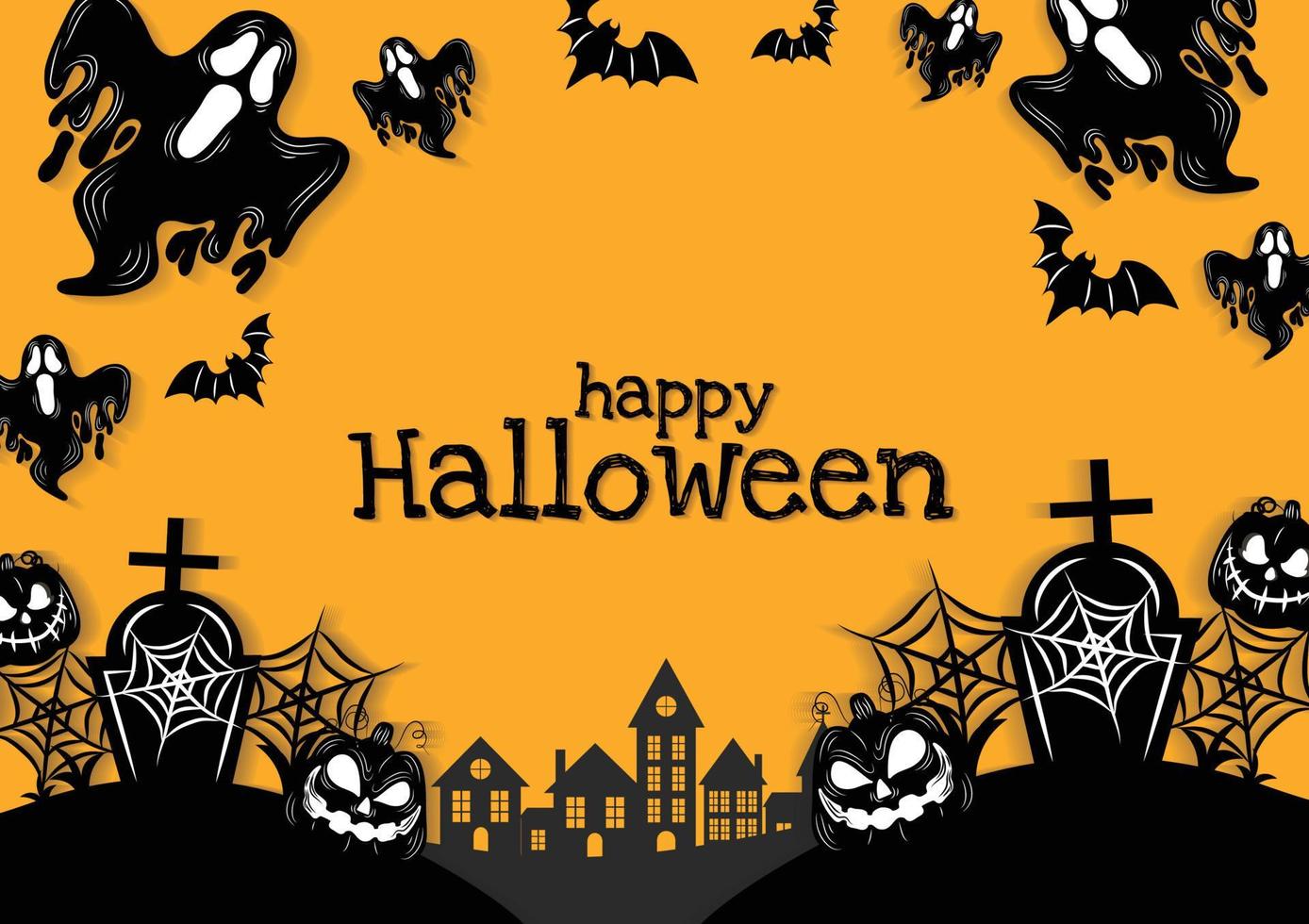 halloween banner for content yellow design vector