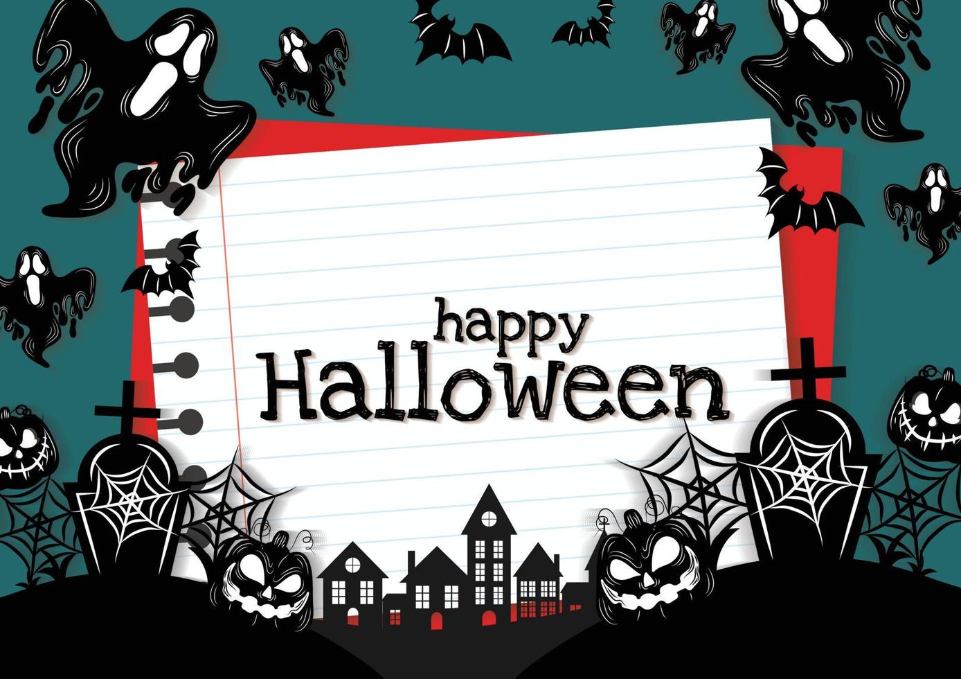 green sky halloween night banner design vector