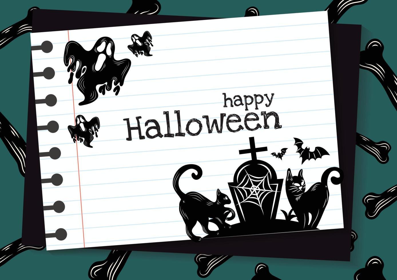 green sky halloween night banner vector design