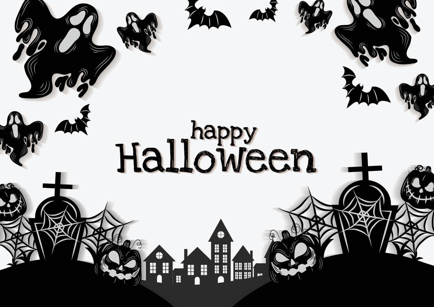 banner de halloween contenido de halloween vector diseño fondo blanco