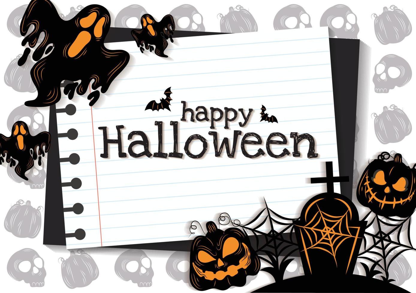 banner de halloween para contenido de halloween vector diseño fondo blanco