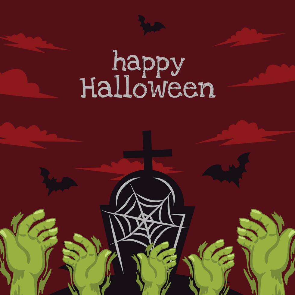 zombie hands red  background banner design vector