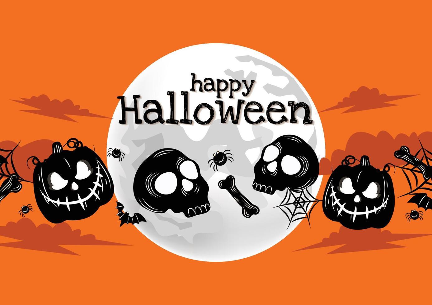 mad pumpkin halloween banner vector