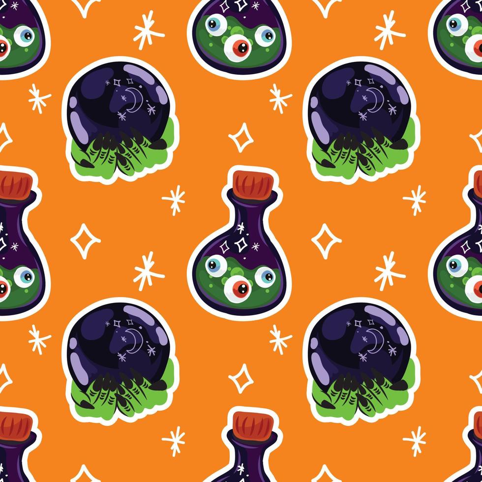 halloween cute items pattern art design vector