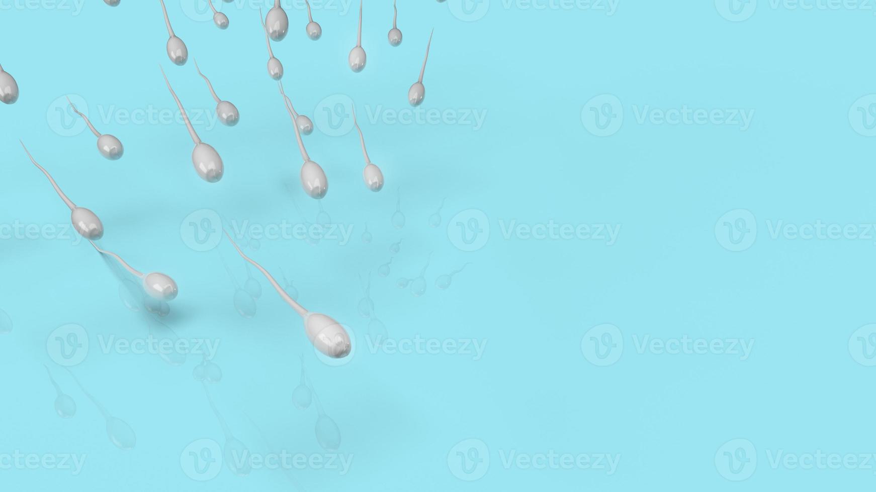 Sperm on blue background for sci content 3d rendering. photo