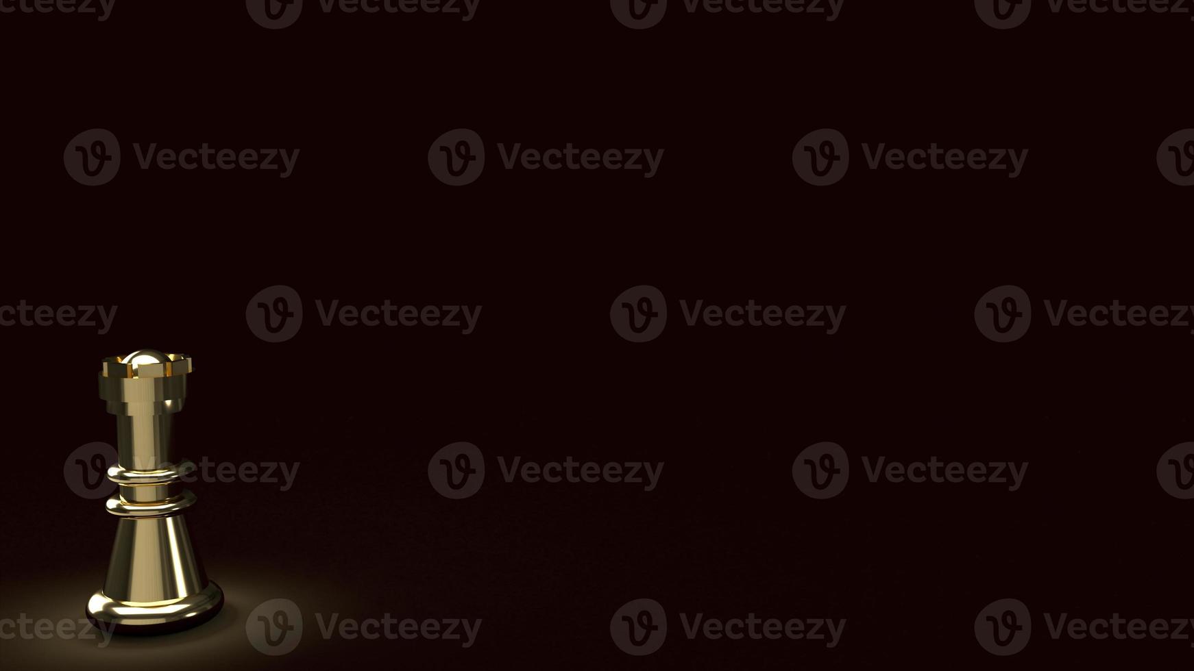 The gold chess in dark abstract image 3d rendering for business content photo