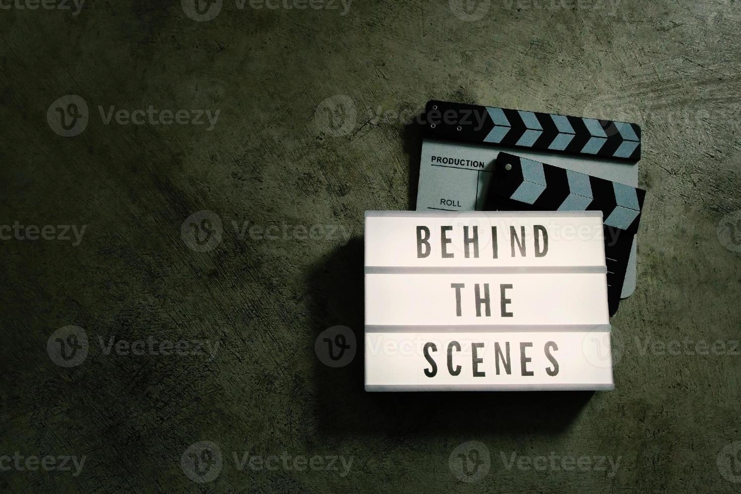 The cinema light box in dark tone film content. photo