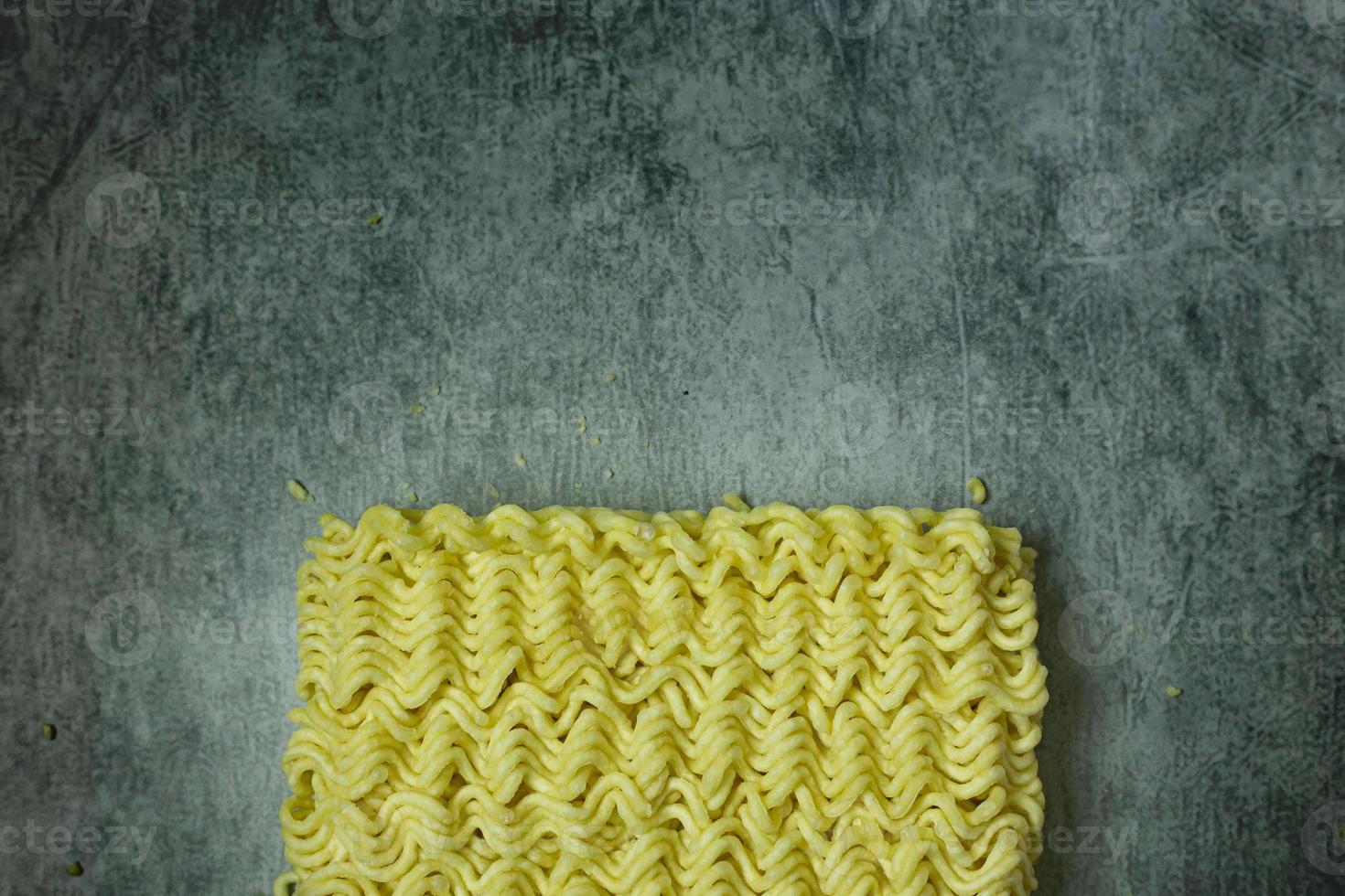 raw Instant noodle  for food content. photo